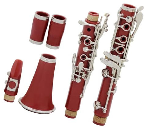 Rote Klarinette, 17 Tasten, Bb, flacher Ton, professionelles Holzblasinstrument, verpackt
