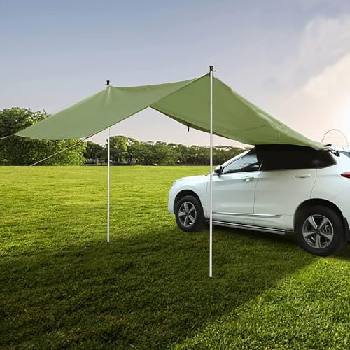 Toldo De Coche Tailgate 300 * 200cm,Toldo Repelente Al Agua Kamanan,Carpa Impermeable De Camping,Toldo De Coche,Carpa Tailgate,Carpa Trasera De Coche,Adecuado para Todos Los Modelos De SUV (Verde)
