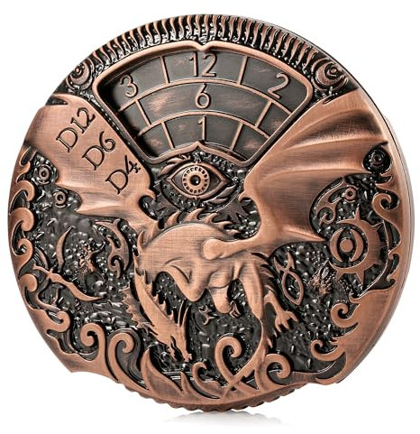 DNDND DND Spinner Dice 7-in-1 Fidget Spinner Metall D&D Würfel-Set mit wunderschöner Geschenkbox für Dungeons und Drachen und Tischspiel (Kupfer)