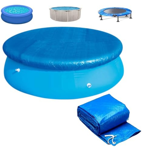 Lona para Piscina Redonda, para Piscina y trampolín | Protege contra hojas y polvo; fácil colocación.