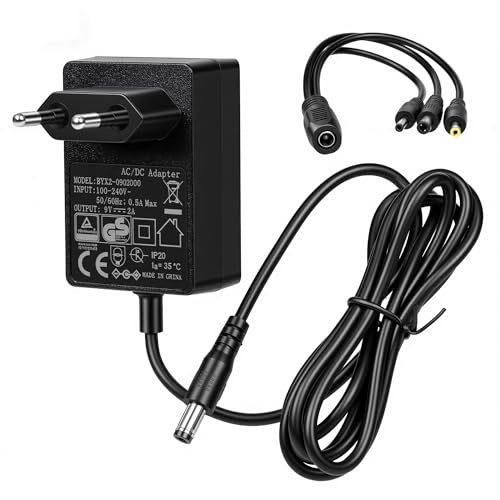 9V 2A Netzteil Netzadapter für Arduino UNO REV3/ IEIK UNO R3/ Elegoo UNO R3 | Mikrocontroller Transformator AC-DC Adapter Steckernetzteil Ladekabel Ladegerät Stecker Netzkabel