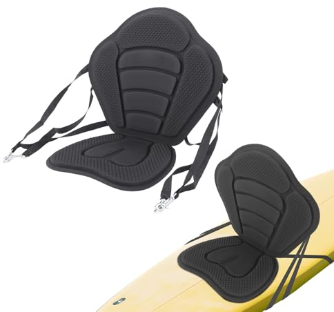 WindWilder Kayak Seat with Adjustable Strap & Thicken Seat Cushion - Portable Foldable Boat Seat for Kayaking, Canoeing, Fishing, Paddle Boarding