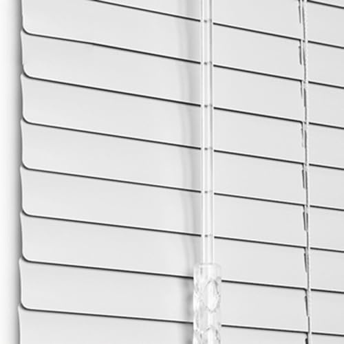 Aluminium-Jalousie Weiß für Fenster freihängend Sichtschutz,Matte Blätter 25mm Alu-Lamellen,Lichtschutz,Blendschutz,Wand- und Deckenmontage (W95cm×H190cm)