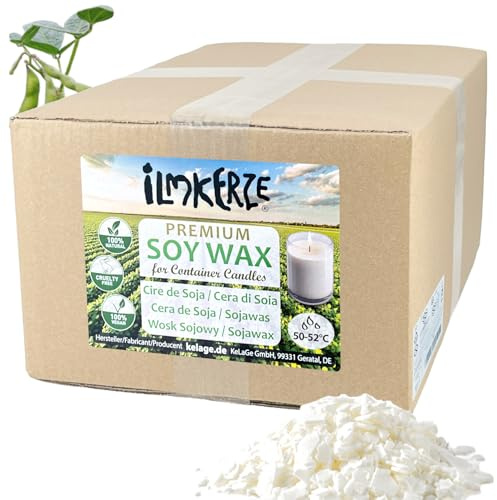 Ilmkerze Premium Sojawachs Flocken 3 kg | natürlich | nachhaltig | palmölfrei | Kerzenwachs für DIY Kerzen in Gläsern Dosen Schalen Behältern - Größen bis 20 kg