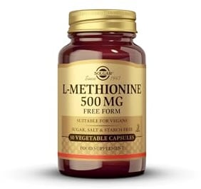 Solgar L-Methionine 500 mg Vegetable Capsules - Pack of 30 | Essential Sulphur-Containing Amino Acid - Suitable for Daily Use - Vegan & Gluten Free