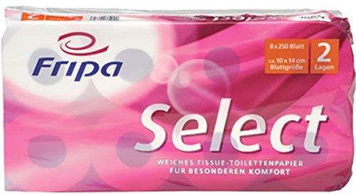 fripa 1040801 Toilettenpapier Select, 4-lagig, hochweiß