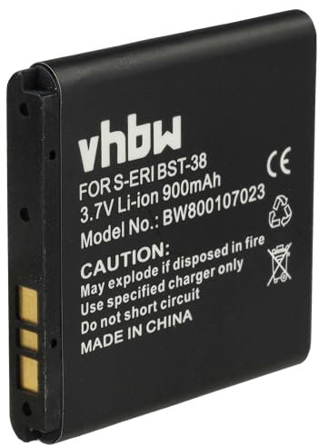 vhbw Akku kompatibel mit Sony Ericsson S500c, T650, T650i, S500i, T303, W150 Yendo, T658c, W150 Handy Smartphone Telefon (900 mAh, 3,7 V, Li-Ion)