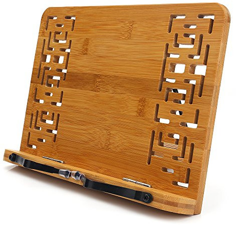 Atril para libros de bambú – wishacc lectura resto soporte libro de cocina Cook soporte/plegable