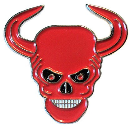 Death Skull Horned Devil 666 Fast Biker Rocker Metal Enamel Motorcycle Badge 25mm