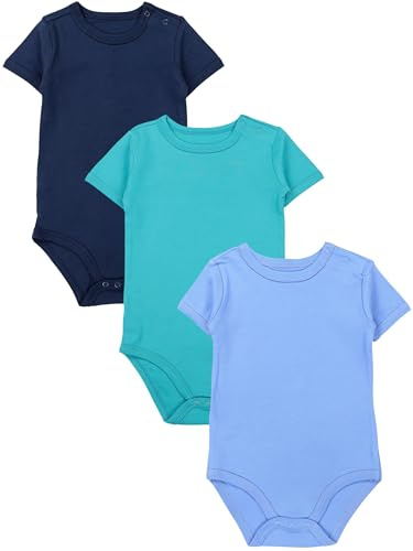 TupTam Baby Body Kurzarm – 3er Set aus 100% Baumwolle bis Größe 134, Farbe: Farbenmix 1, Größe: 122