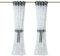 HongYa 1 Stück Bestickte Gardine Voile Transparenter Vorhang mit Ösen Inkl. Raffhalter Feder Muster H/B 175/140 cm