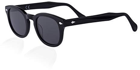 XLAB 8004 Occhiali da sole stile moscot, 48mm, Nero/Fumo, Unisex