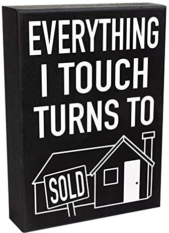 JennyGems - Everything I Touch Turns to Sold – Real Estate Agent Schild – Broker Office Decor, Real Estate Agent Geschenk, Shelf Knick Knacks