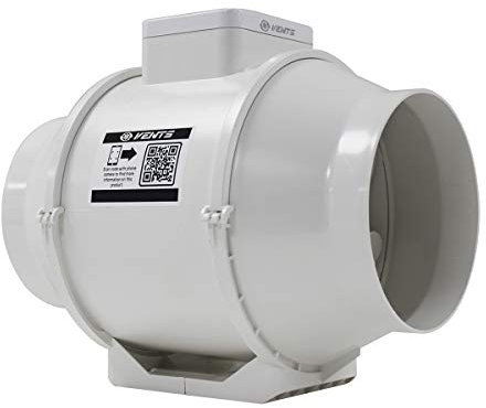 VENTS UK 6 inch Loft Mounted Inline Shower Ceiling 150 mm Silent In-line Toilet Ventilator Powerful Ventilation Damp Control 150mm In Line Bathroom Extractor fan