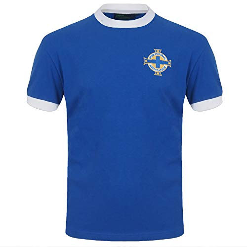Nordirland - Herren Trikot im Retro-Design - George Best Nummer 11 - Offizielles Merchandise - Geschenk für Fußballfans - Blau - 3XL
