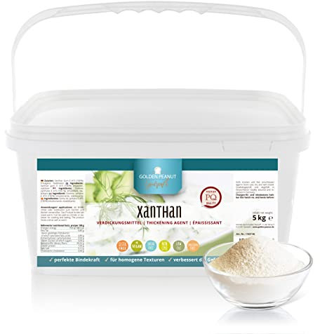 GOLDEN PEANUT Xanthan Gum Pulver 5 kg - Verdickungsmittel stabilisiert, bindet, geschmacksneutral und kalorienarm, glutenfrei
