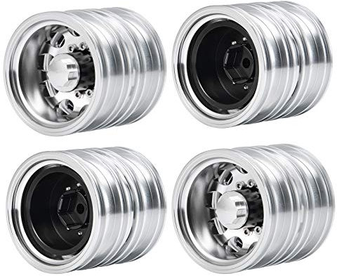 AXspeed 4 Stücke Metall Hinterrad Felgen Radnaben für 1:14 Tamiya Trailer Traktor Truck RC Car