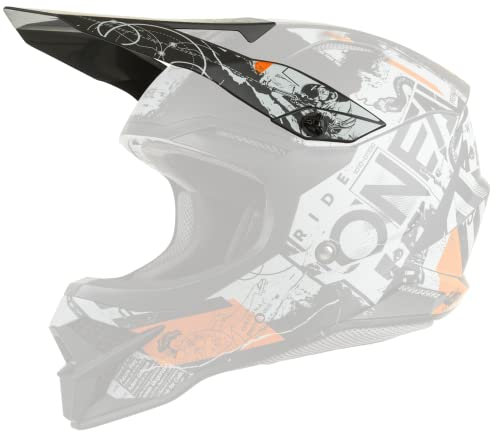 O'NEAL | Ersatzschirm Motocross-Helm | Motocross MX | Ersatzschirm für den 3SRS Helmet Scarz V.22 | Visor 3SRS Helmet Scarz V.22 | Erwachsene | Schwarz Grau Orange