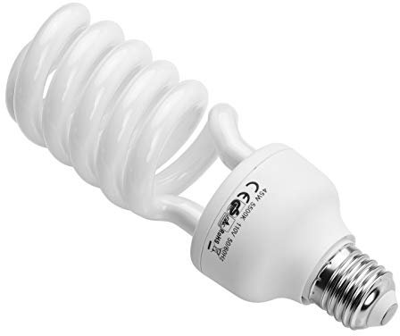 Andoer Fotolampe 45W 110V, 5500K CRI90 Tageslicht Spirallampe, Energiesparlampe E27 Birne für Fotostudio Studiobeleuchtung Videobeleuchtung