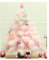 60cm/2ft Pink Feather Christmas Tree with Led String Light, Luxury Christmas Tree Desktop Decorations with Xmas Ornaments Xmas Tree with Wood Bases