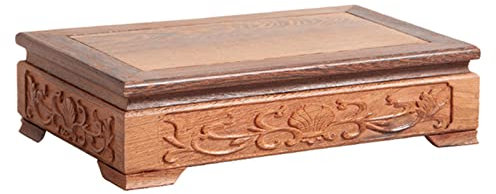 Orientalisch couchtisch Mini Puja Tisch Indianer Möbel Buddha Altar Haltbarkeit for Hexenversorgungen verstorbener Holz Risers Rack 3D geschnitztes Holzpodest Ständer Meditation Dekor