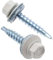 4.8 mm x 35 mm Vis de toiture, tête hexagonale autoperceuse colorée (RAL 1015 Ivoire clair) vis de toit avec rondelle scellée en EPDM, vis à gros filets trempés zingués antirouille (50 pièces)