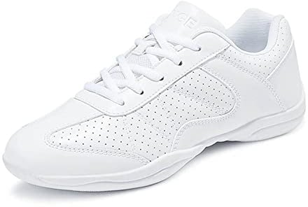Uhclrr Tanzschuhe Männer Und Frauen Moderne Weiche Unterseite Jazz Aerobic Atmungsaktive Leichte Tanz Fitness Übung(44 EU, White)
