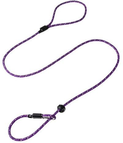 Dog & Field Pro Trialler Slip Lead - 1.2m Purple Rope, Push Button Stopper - Easy to Use