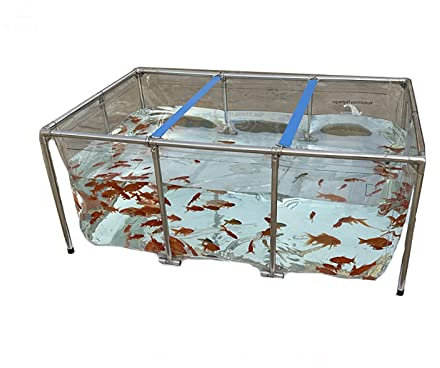 CURTEK Pool über dem Boden – Plane, vollständig transparent, for Aquarium, Kinderschwimmbecken, Wasser, Teich, Edelstahlhalterung