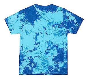 Magic River Kurzärmelige handgefertigte Batik-T-Shirts – Kobalttürkis-Kristall, Kolbalt/Türkis, Klein