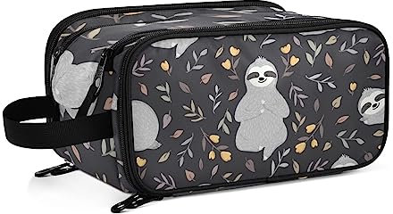 Kulturbeutel Lustiges Faultier-Muster Große Kosmetiktasche Kulturtasche Waschtasche Make Up Tasche Waschbeutel Schminktasche für Damen Mädchen