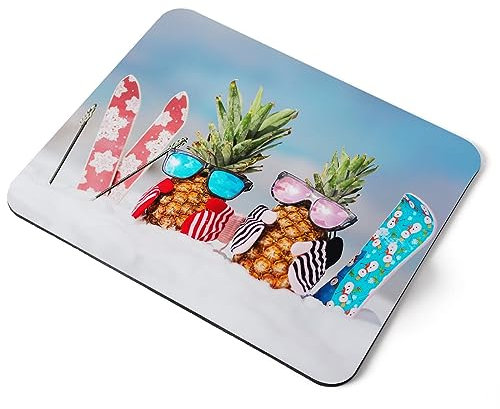 Destination Vinyl Ltd Mauspad für Ski, Snowboard, Urlaub, Schnee, Ananas, flexibel, rechteckig, 5 mm, Gummi, für Büro, Zuhause, bedrucktes Schreibtischzubehör #52049