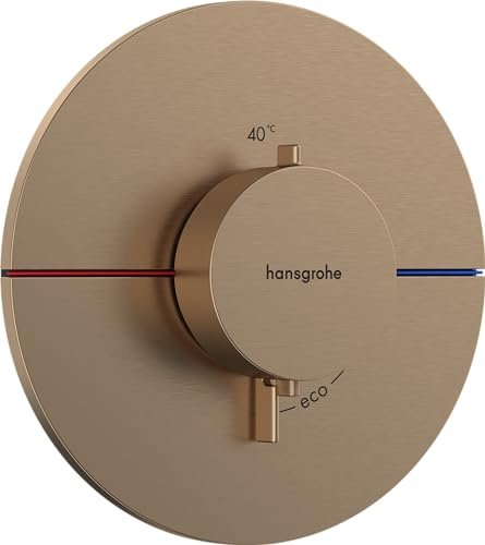 hansgrohe ShowerSelect Comfort S - Thermostat Unterputz, Armatur mit Sicherheitssperre (SafetyStop) bei 40° C, rundes Thermostat, Mischbatterie für 3 Verbraucher, Brushed Bronze