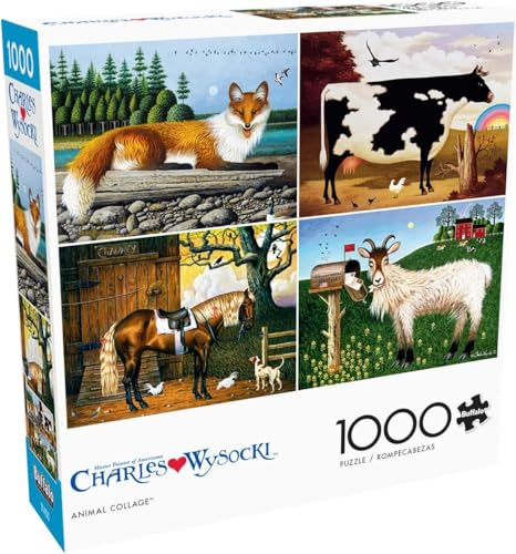 Buffalo Games - Charles Wysocki – Tiercollage – 1000-teiliges Puzzle für Erwachsene, herausforderndes Puzzle, perfekt für Spieleabende – fertige Größe 26,75 x 19,75