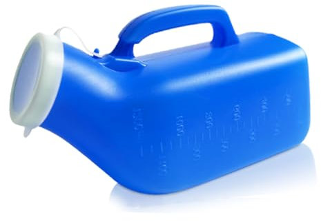Meleg Otthon Urine Bottles,Portable urinals for Men,Spill Proof 1200ml for Hospital, Incontinence, Outdoor, car, Travel(Blue-1-men)