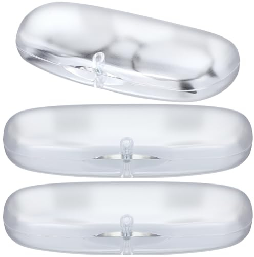 CALLARON Glasögonfodral transparent, 3 x förvaringslådor | Transparent PVC, 15,50 x 6,50 x 3,50 cm, 3 x förvaringslådor, praktiska för resor