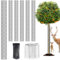 UJG Lot de 6 protections en plastique de 122,9 cm contre les cerfs, les cages d'arbre, les cerfs, les troncs d'arbre pour protéger l'écorce des tondeuses à chevreuil avec attaches zippées et piquets