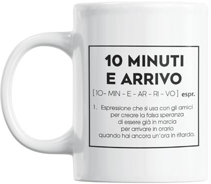 Gesar Tazza Divertente da Ufficio - Tazza 10 Minuti e Arrivo - Idee Regali Originali e Divertenti per Uomo e Donna - Tazza regalo di compleanno - Idee regalo di Natale - Frasi Divertenti