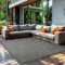 Teppium Modern Outdoor Teppich Wetterfest 240 x 340 cm Schwarz- Flachgewebe Sisaloptik Balkon Teppich Wasserfest - Waschbarer Teppich für Garten, Terrasse, Camping und Küche