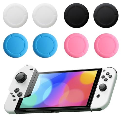 Tapa de repuesto para mando interruptor Joycon, protege Thumbsticks para Switch/Lite Accesorios de protección de silicona Joystick 3D Grips Caps (D:2 unidades de cuatro colores)