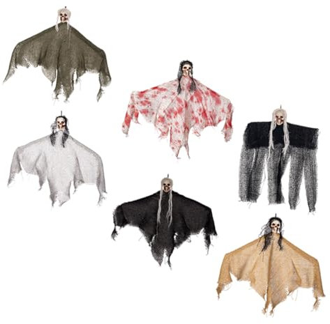 CIYODO 6 Stücke Hängende Geist Figur Horror Halloween Dekoration Hängendes Skelett Geist Festival Anhänger