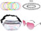 GADITIEK 90er Jahre Accessoires,90er Jahre Outfit Damen, Malle Accessoires,CSD Outfit Damen Festival Outfit Damen, Bauchtasche Damen Silber, Herzbrille Rosa, Tattoo Kette 90s,Neon Accessoires