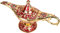 Aladdin Ornament, arabische Lampe Genie Öllicht Vintage Wunschlicht Topf Tischdekoration Cosplay Halloween Requisiten (Rot)