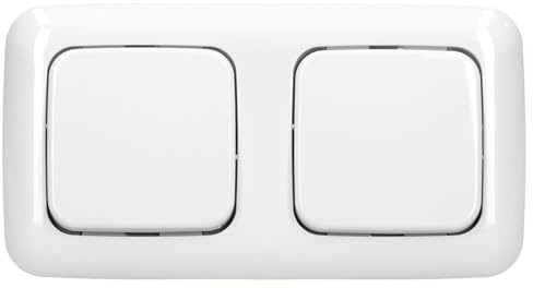 Busch-Jaeger Schalter Set Reflex SI Alpinweiß | mit 2x 2020 US Tastschalter + 2x 2506-214 Wipptaster + 2512-214 Rahmen 2-fach