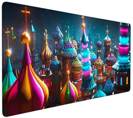 Large Gaming Mouse Pad With Stitched Edges, Minimalist Topographic Map Desk Mat, Extended Xl Mousepad With Anti-Slip Base, Cool Desk Pad for Keyboard and Mouse 1200 x 600 x 3mm (Green Castle) 9-2M