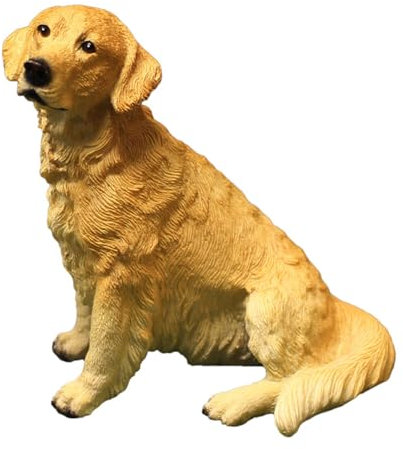 Golden Retrievers realistische Statue, Ornament, realistische Tiere, Garten, schöne Welpe, Landschaftszubehör