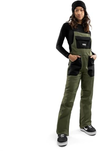 SIROKO Snowboard-Latzhose für Damen Ski und Schnee, grün, 42