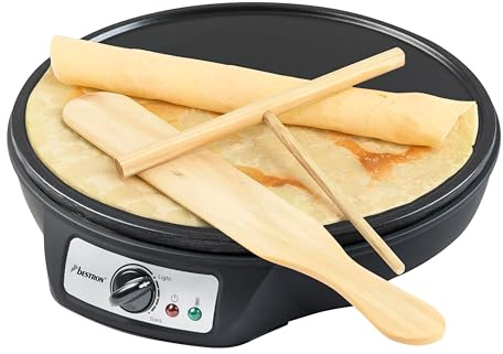 Bestron ASW602ZBS Crepe Maker, Alloy Steel, Black