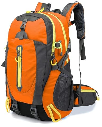 Fahrradrucksäcke 40L wasserdichter Reise-Fahrradrucksack, Camping, Laptop, Tagesrucksack, Trekking, Klettern, Rückentaschen for Männer und Frauen, Wandern, Radfahren Für Radsport，Camping(Orange)