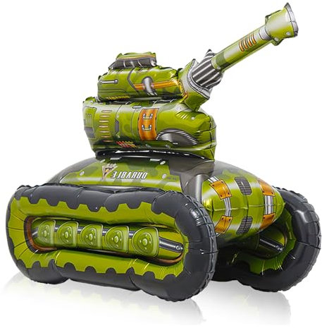 Panzer Folienballon, 3D Luftballons Stehend Auto, Junge Folienballons Panzer, Große Ballon Fahrzeuge Folienballon für Kinder Geburtstagsparty Dekoration Zubehör
